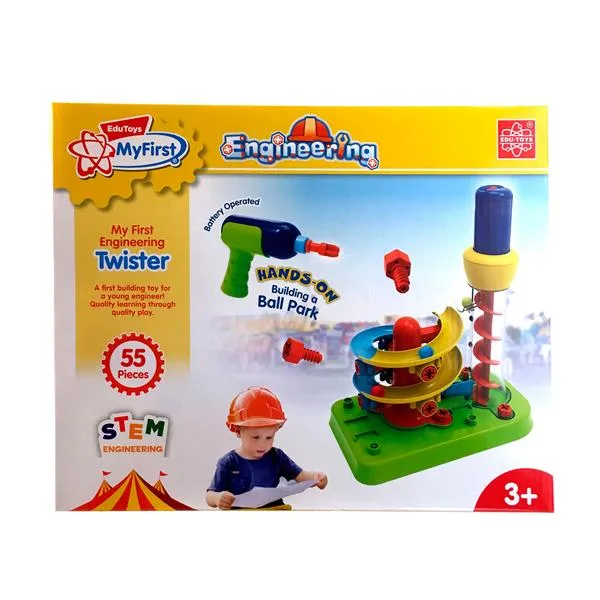 Конструктор Edu-Toys Гірка-спіраль 55 деталей різнокольоровий пластик 33х26,6х11 см