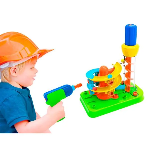 Конструктор Edu-Toys Гірка-спіраль 55 деталей різнокольоровий пластик 33х26,6х11 см