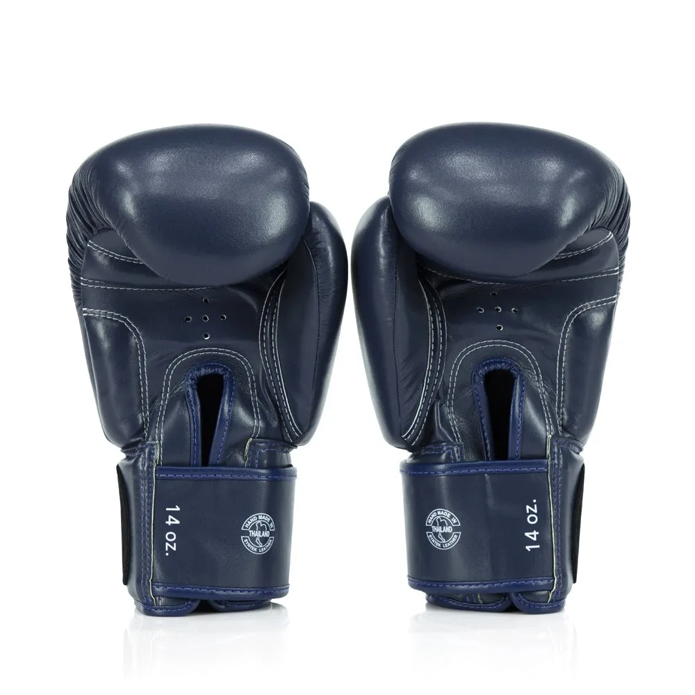 Боксерські рукавиці Fairtex штучна шкіра 10 унцій сині з бинтами в комплекті
