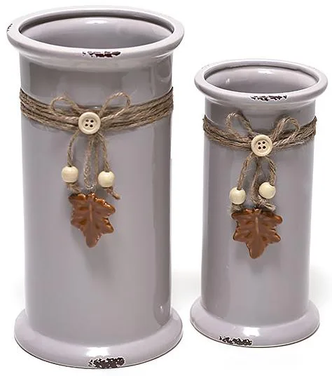 Керамічна ваза Bona Shabby Chic 12,6 см х 22,8 см біла