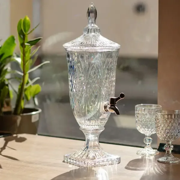 Лимонадниця Crystal скло 2 л 17 см перламутрова