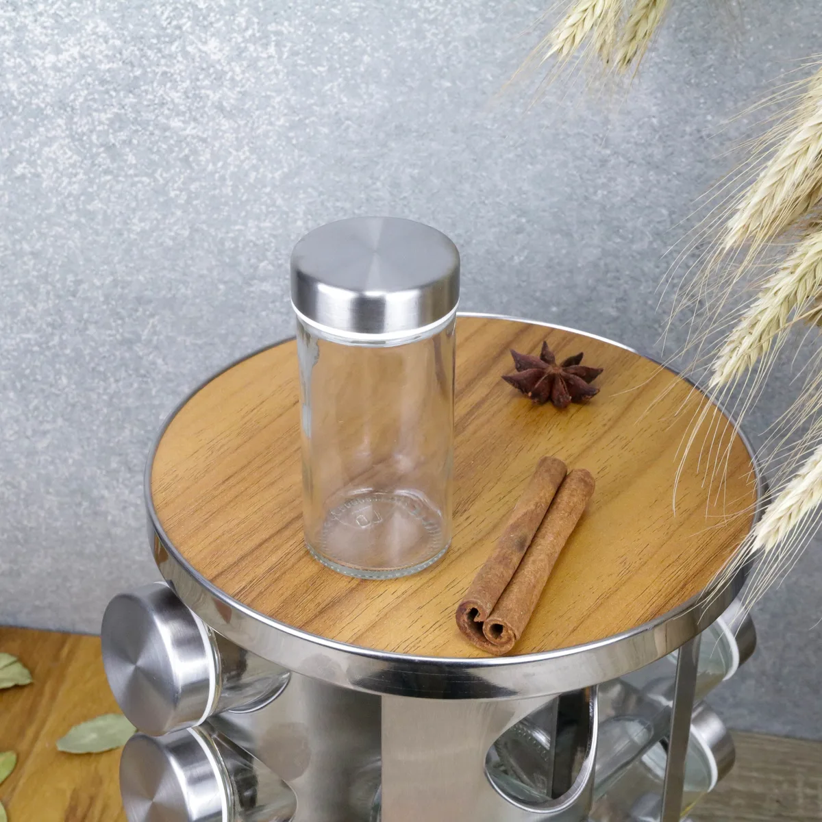 Набір ємностей для спецій 16 од LoveYouHome нержавіюча сталь дерево