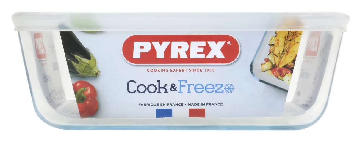 Форма с крышкой Pyrex боросиликатное стекло квадратная 20х20х7 см