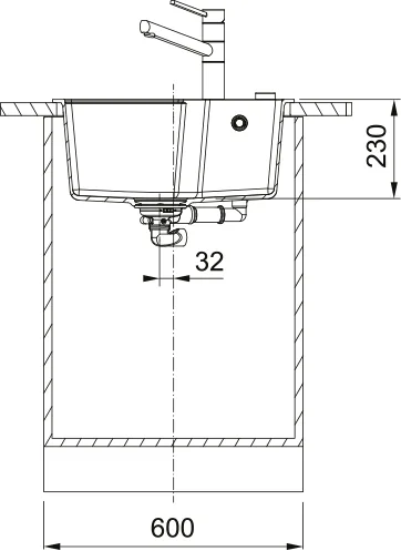 Кухонна мийка Franke Urban з фраграніту, прямокутна, без крила, розміри 560х500х230 мм, однокамерна, врізна, колір онікс.