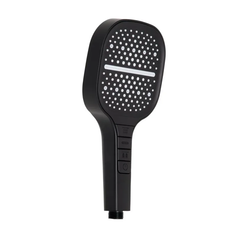 Лійка для душу Qtap Rucni 130x130 мм ABS пластик чорна матова