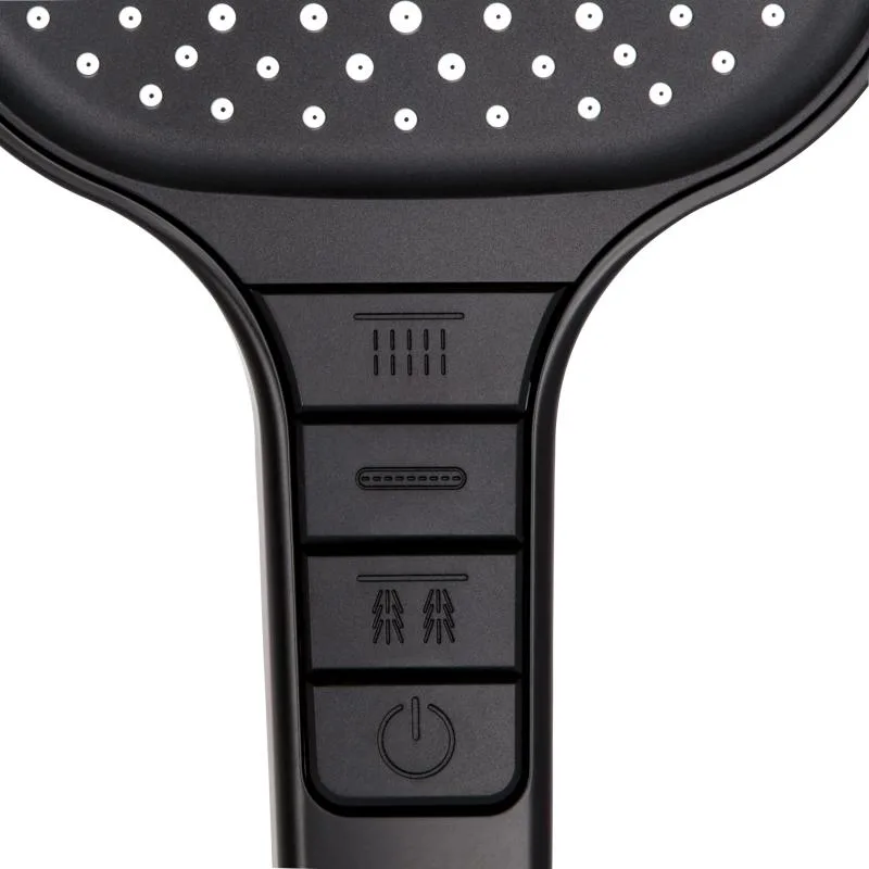 Лійка для душу Qtap Rucni 130x130 мм ABS пластик чорна матова