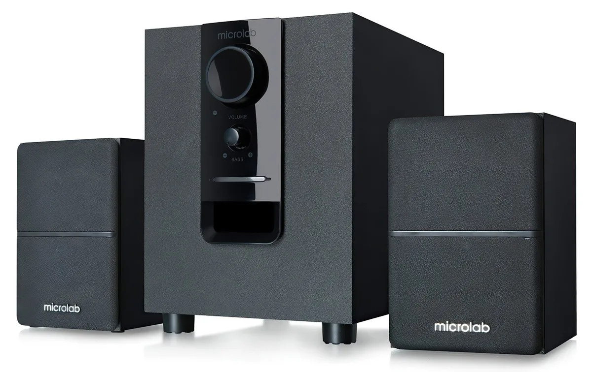 Акустична система MICROLAB M-106 2.1, 10W, mini-jack, чорний