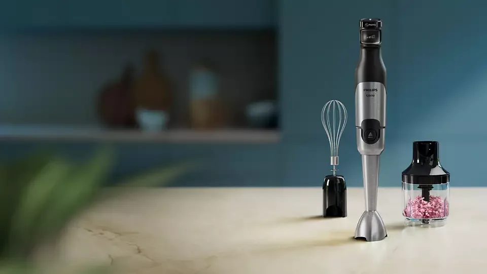 Занурювальний блендер Philips Series 5000, 1200Вт, 3 в 1, чорний.