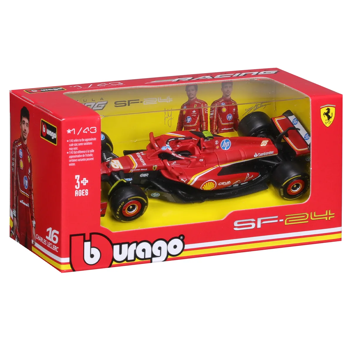 Автомодель Bburago Ferrari Racing пластик метал 1:43 червоний