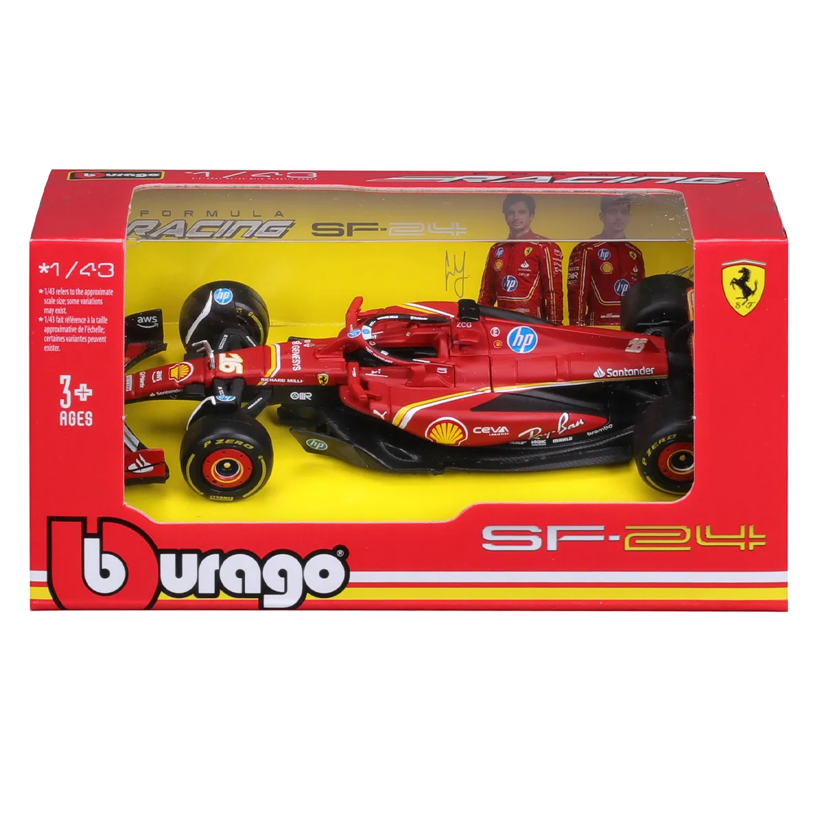 Автомодель Bburago Ferrari Racing пластик метал 1:43 червоний
