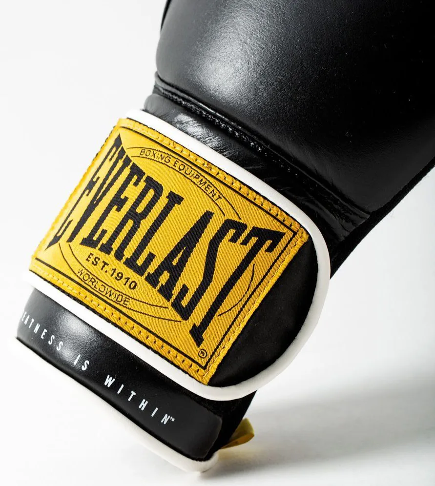 Боксерські рукавиці Everlast синтетична шкіра 16 унцій чорні