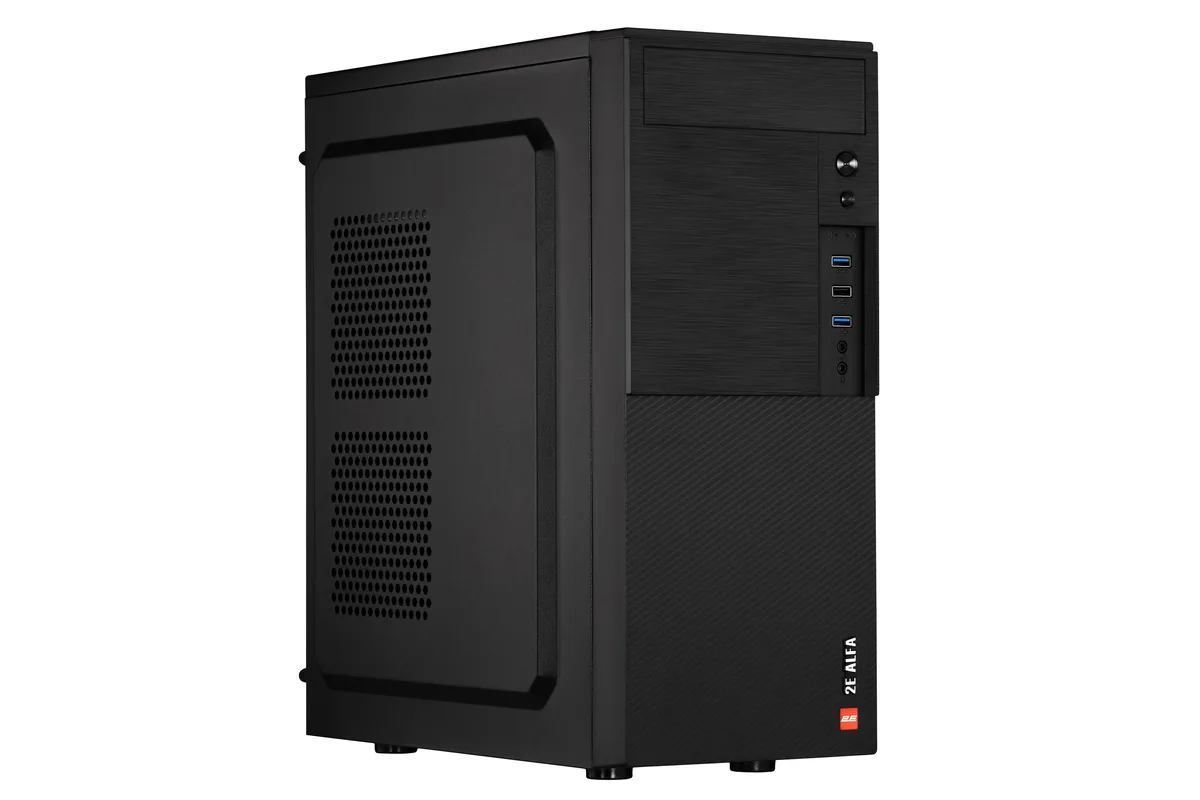 Корпус 2E Alfa E190-3U без БЖ 2xUSB3.0, 1xUSB2.0, VGA 320мм, ATX, чорний