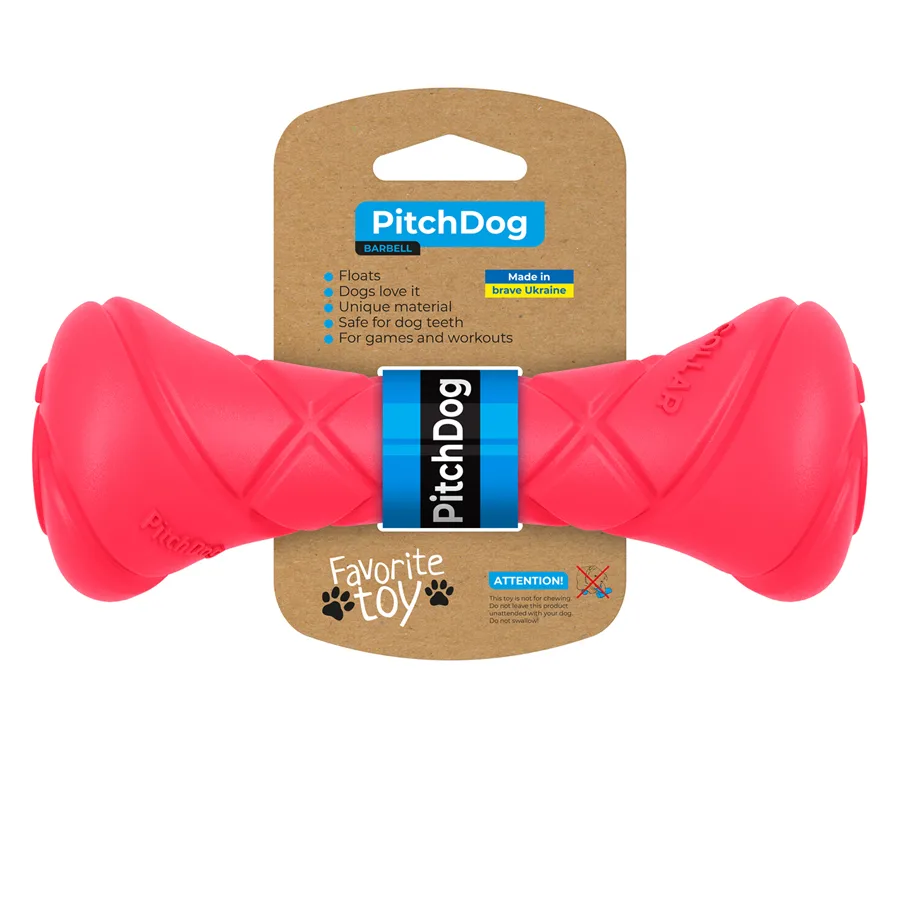 Ігрова гантель PitchDog 19x7 см композитний полімер рожевий
