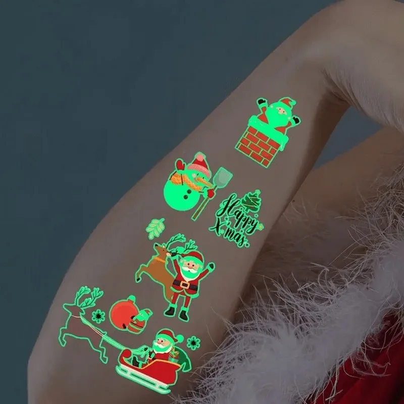 Набір тимчасових татуювань Fresh Tattoo світлові 12х7 см 10 шт Різдво для дітей