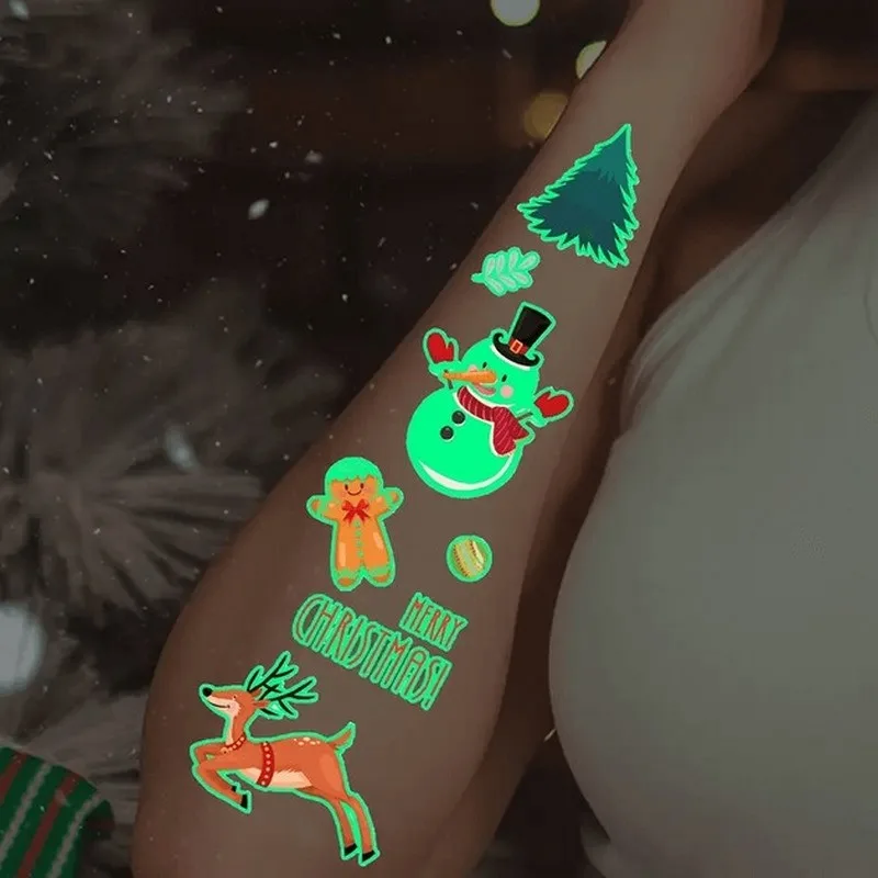 Набір тимчасових татуювань Fresh Tattoo світлові 12х7 см 10 шт Різдво для дітей