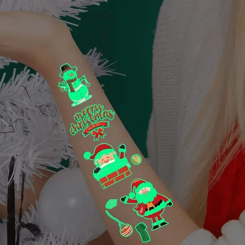 Набір тимчасових татуювань Fresh Tattoo світлові 12х7 см 10 шт Різдво для дітей
