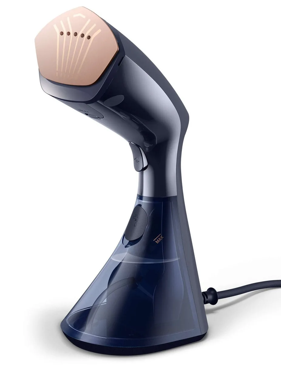 Компактний паровий відпарювач Philips 8000 Series, 1600 Вт, об'єм 230 мл, постійна подача пари - 32 г/хв, керамічна підошва, чорни