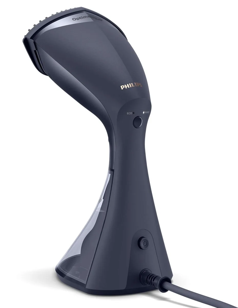 Компактний паровий відпарювач Philips 8000 Series, 1600 Вт, об'єм 230 мл, постійна подача пари - 32 г/хв, керамічна підошва, чорни
