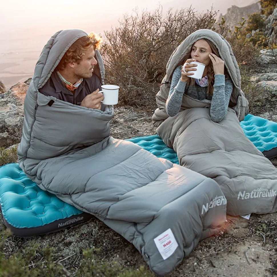 Спальный мешок Naturehike полиэстер 190х80 см зеленый с капюшоном