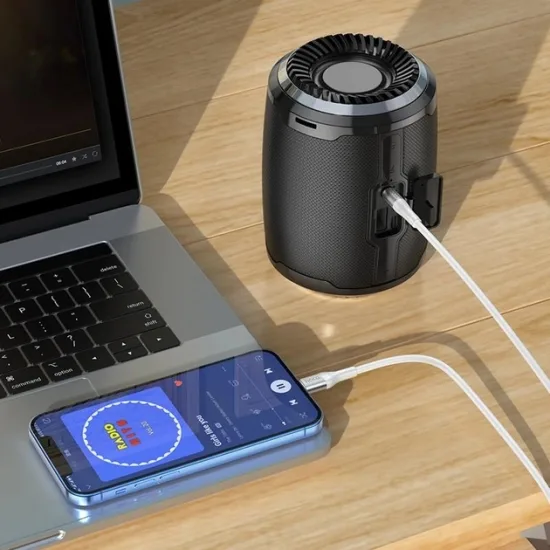 Кабель Lightning AUX 3.5 мм 1м чорний силікон алюмінієвий сплав