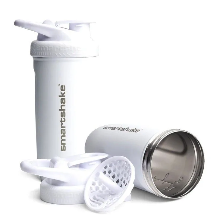Шейкер спортивний SmartShake нержавіюча сталь 900 мл білий
