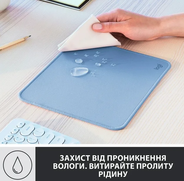 Килимок для миші Logitech Гума 230х200х2 мм Синій
