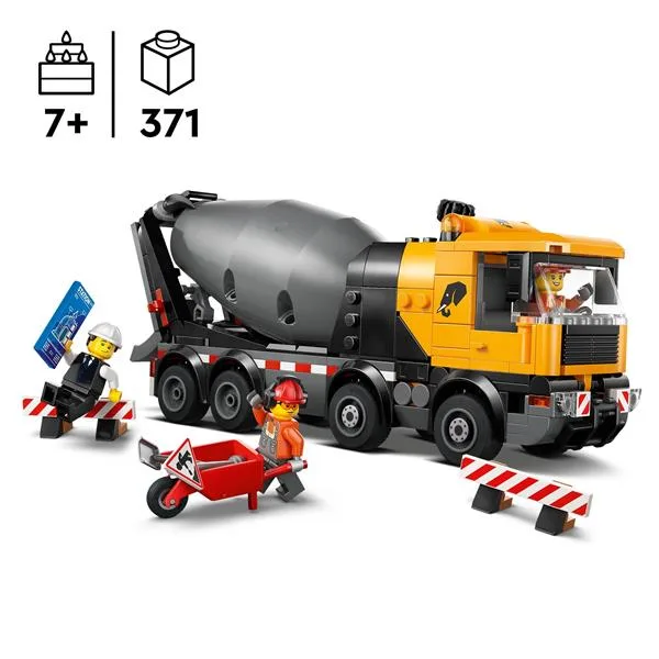 Конструктор LEGO City Бетонозмішувач 371 деталь Пластик 28х26х6 см