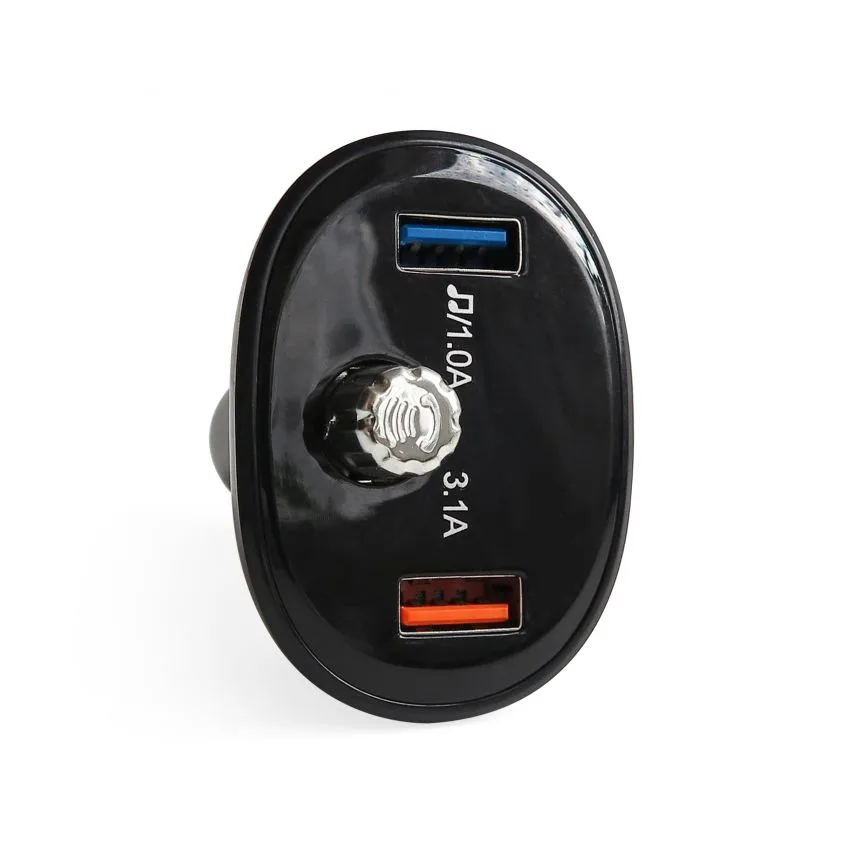 FM-трансмітер Bluetooth 2USB 1A 3.1A пластик чорний
