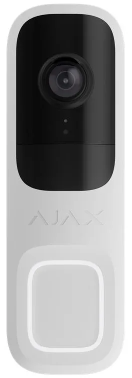 Відеодзвінок Ajax Doorbell, універсальне встановлення, 4 мп, 155° вертикальний 90° горизонтальний, іч 6м, дальнісь виявлення руху 4м, штучний інтелект, wi-fi, білий