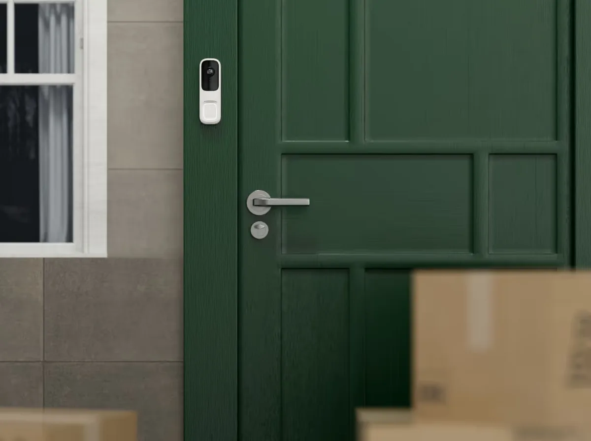 Відеодзвінок Ajax Doorbell, універсальне встановлення, 4 мп, 155° вертикальний 90° горизонтальний, іч 6м, дальнісь виявлення руху 4м, штучний інтелект, wi-fi, білий