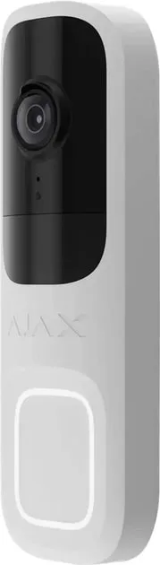 Відеодзвінок Ajax Doorbell, універсальне встановлення, 4 мп, 155° вертикальний 90° горизонтальний, іч 6м, дальнісь виявлення руху 4м, штучний інтелект, wi-fi, білий