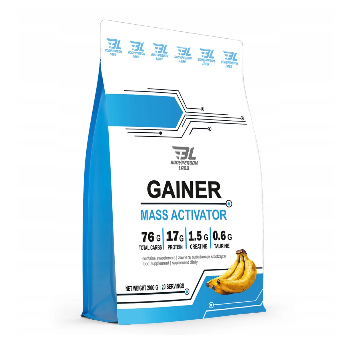 Gainer Bodyperson Labs 2000 г Банан Протеин Углеводы Креатин