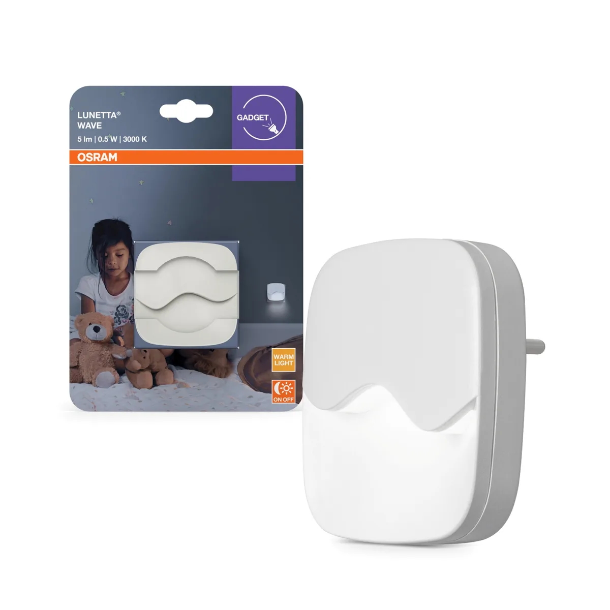 Світильник нічник OSRAM LUNETTA UNETTA WAVE 0.5Вт 3000К 5Лм білий