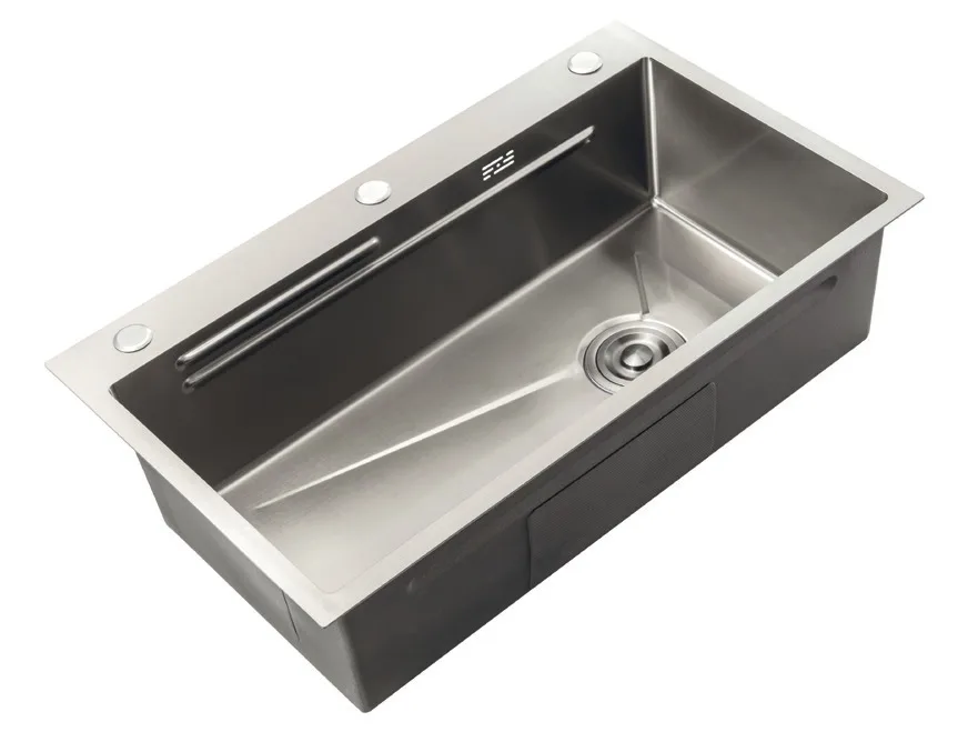 Мийка Zerix нержавіюча сталь 680х450 мм Decor Nano-Silver 3 отвори