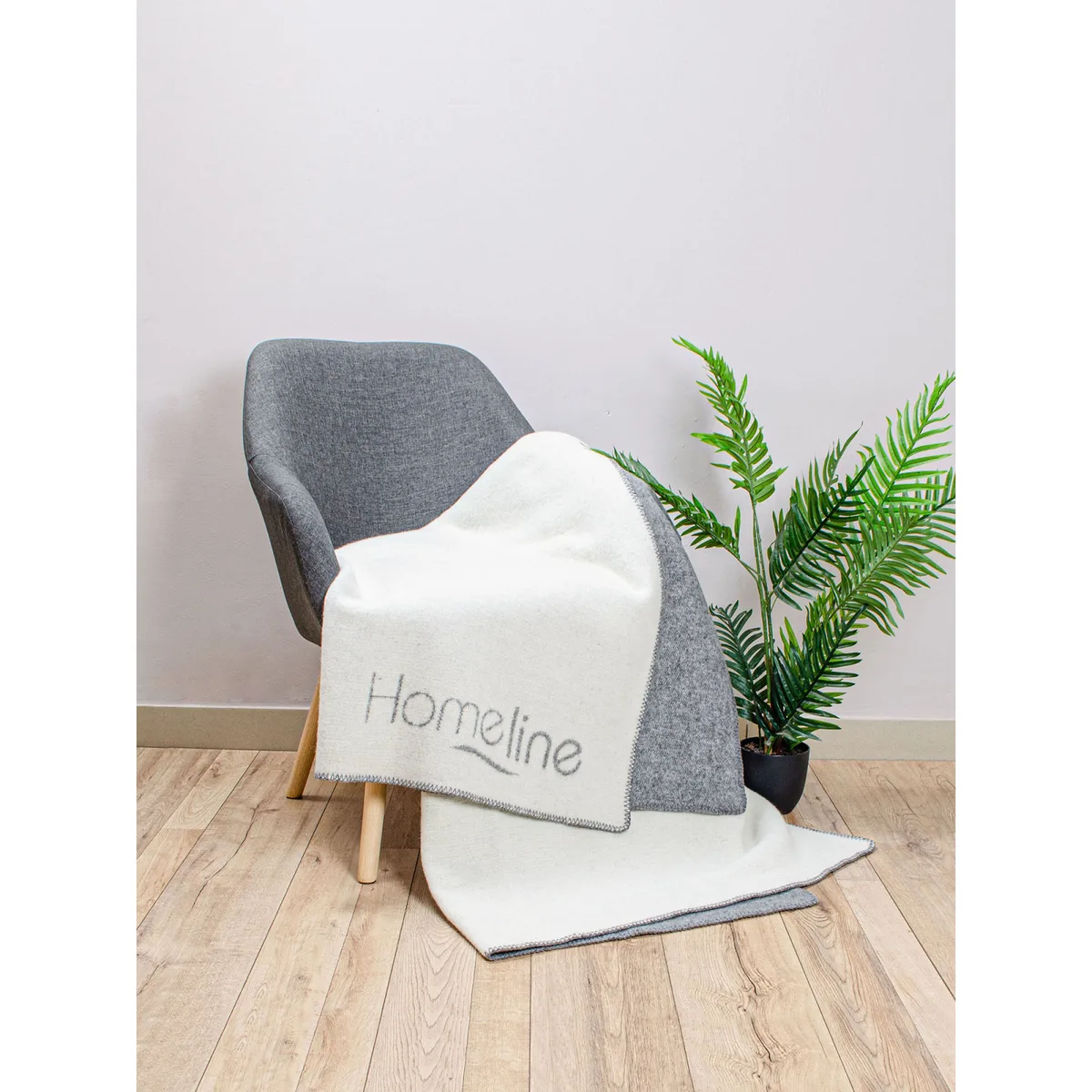 Вовняна ковдра Home Line 140х205 см Бежевий Мікрофібра