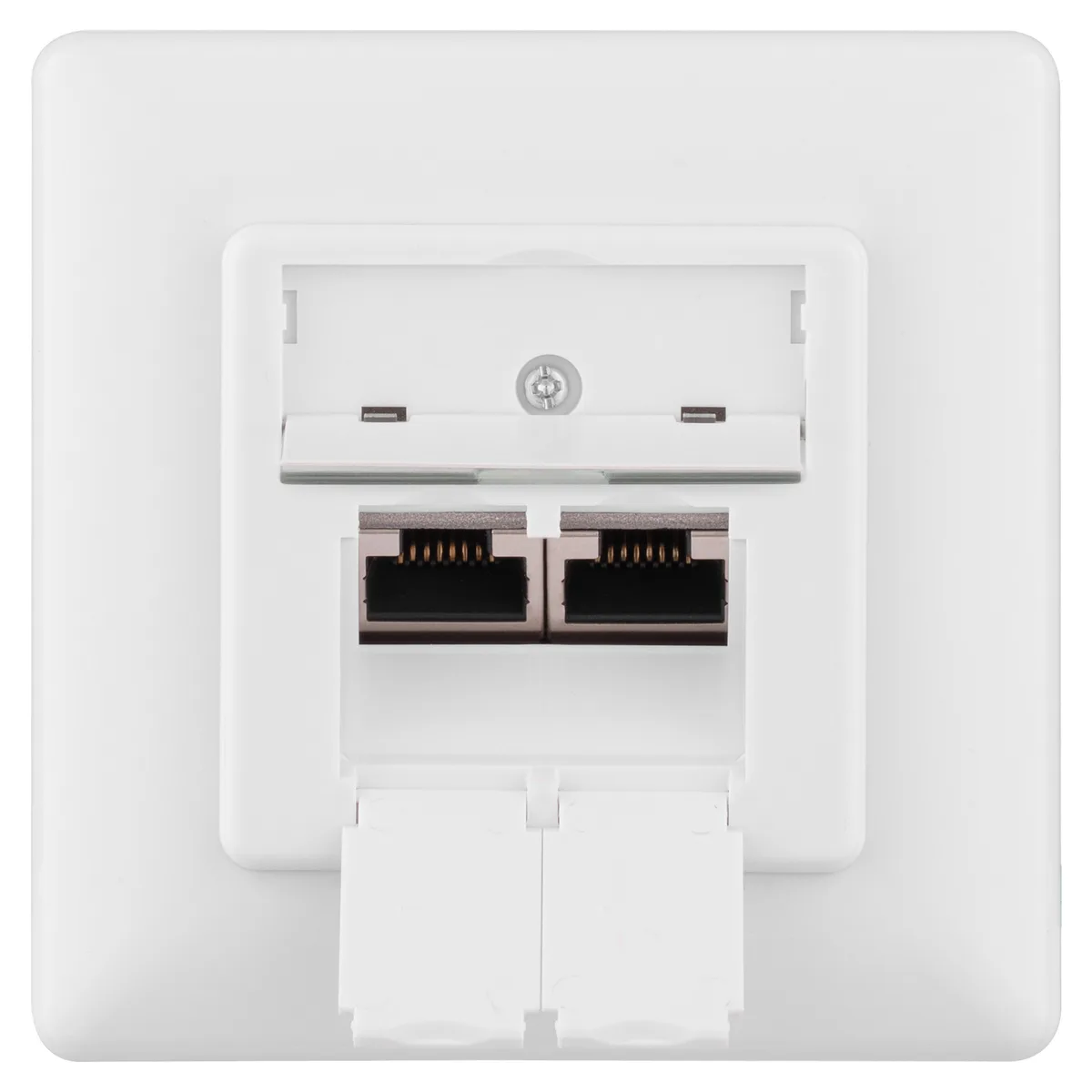 Настінна розетка 2E CАТ 6 FTP, 2xRJ45, 8P8C, для прихованої проводки