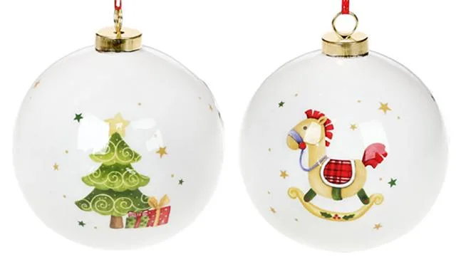 Набір керамічних шарів Decorations Happy New Year 4 шт 10х10 см
