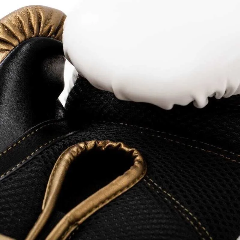 Боксерские перчатки Everlast полиуретан 14 унций белый золотой унисекс