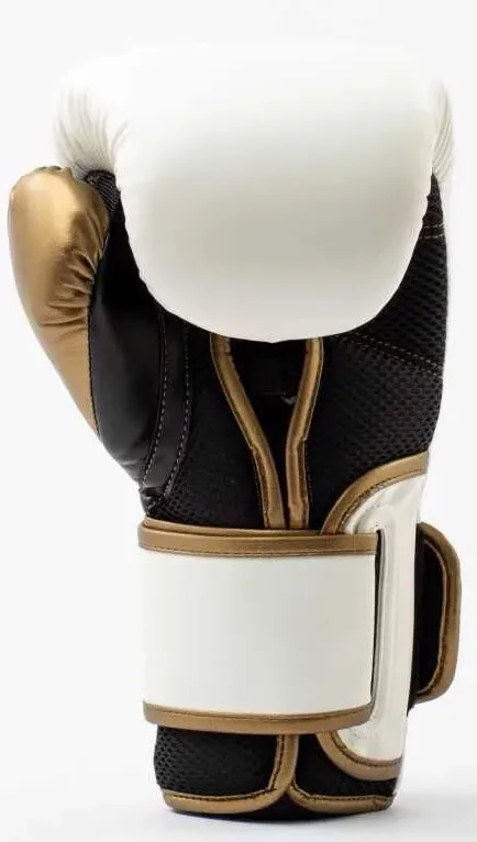 Боксерские перчатки Everlast полиуретан 14 унций белый золотой унисекс