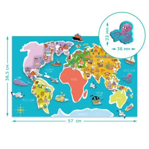 Набір магнітів Dodo Карта 118 штук для дітей від 5 років