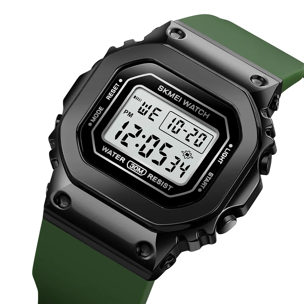 Часы Skmei 1796 Military-Black электронные спортивные с будильником и хронографом черные