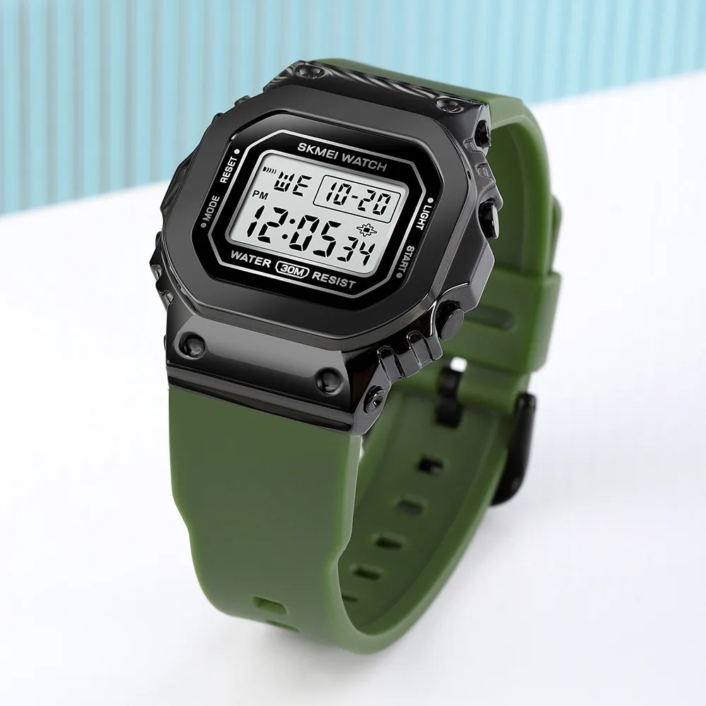 Часы Skmei 1796 Military-Black электронные спортивные с будильником и хронографом черные