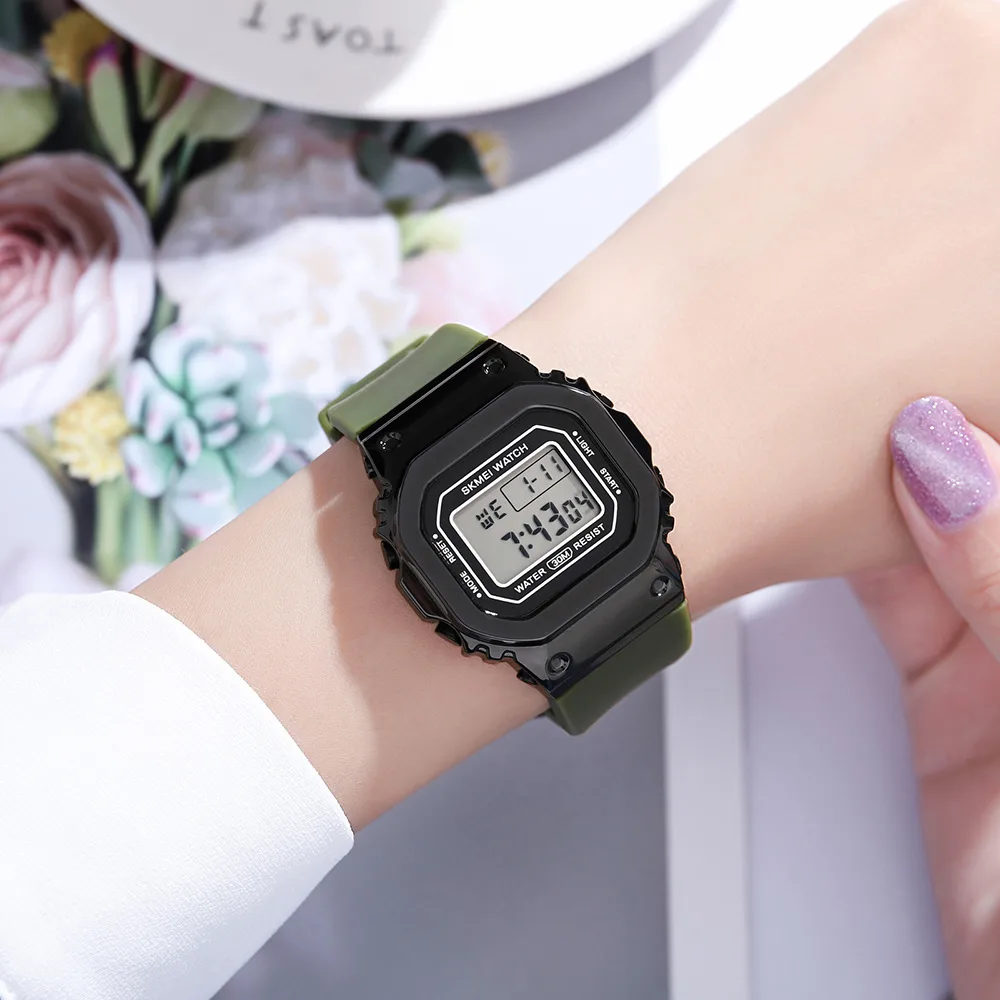 Часы Skmei 1796 Military-Black электронные спортивные с будильником и хронографом черные