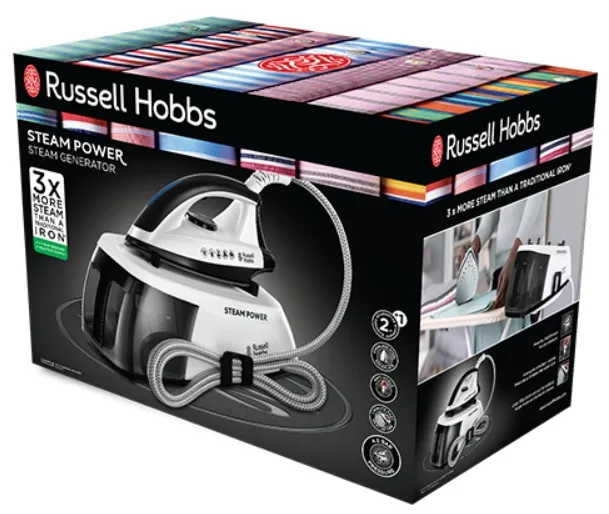 Праска Russell Hobbs з парогенератором 2400 Вт нержавіюча сталь чорна