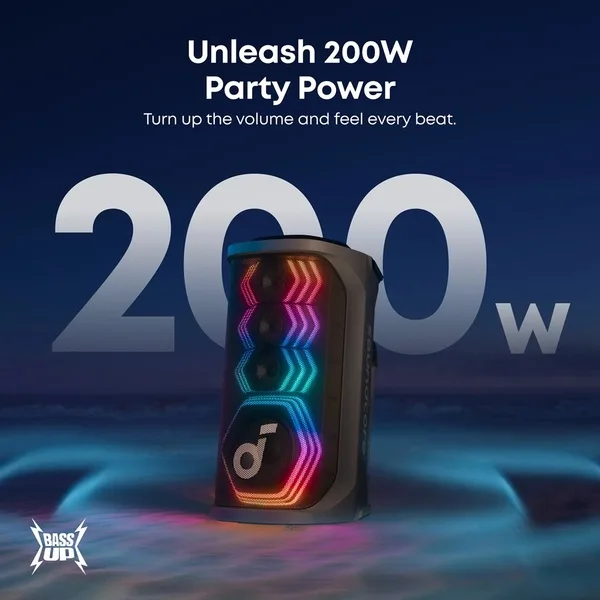Портативная акустика Anker 200 Вт 4 динамика 55х30,6х28,3 см Черная