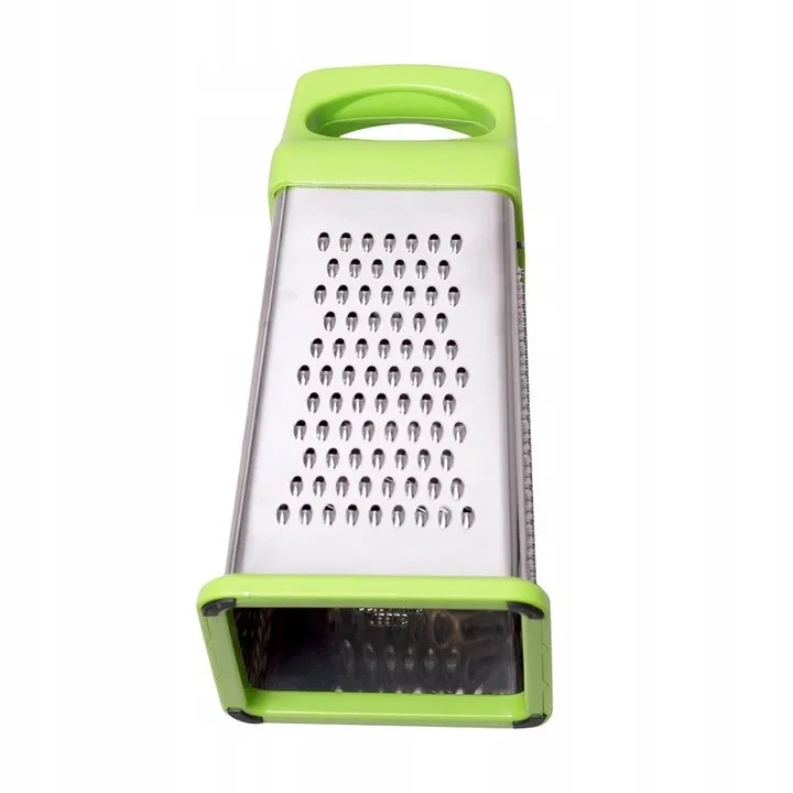 Терка Kamille чотиристороння нержавіюча сталь 22х11 см з контейнером чорна