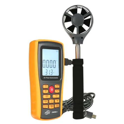 Анемометр USB Benetech GM8902X виносна крильчатка 0,3-45 м/с пило- та вологозахищений 145х72х35 мм