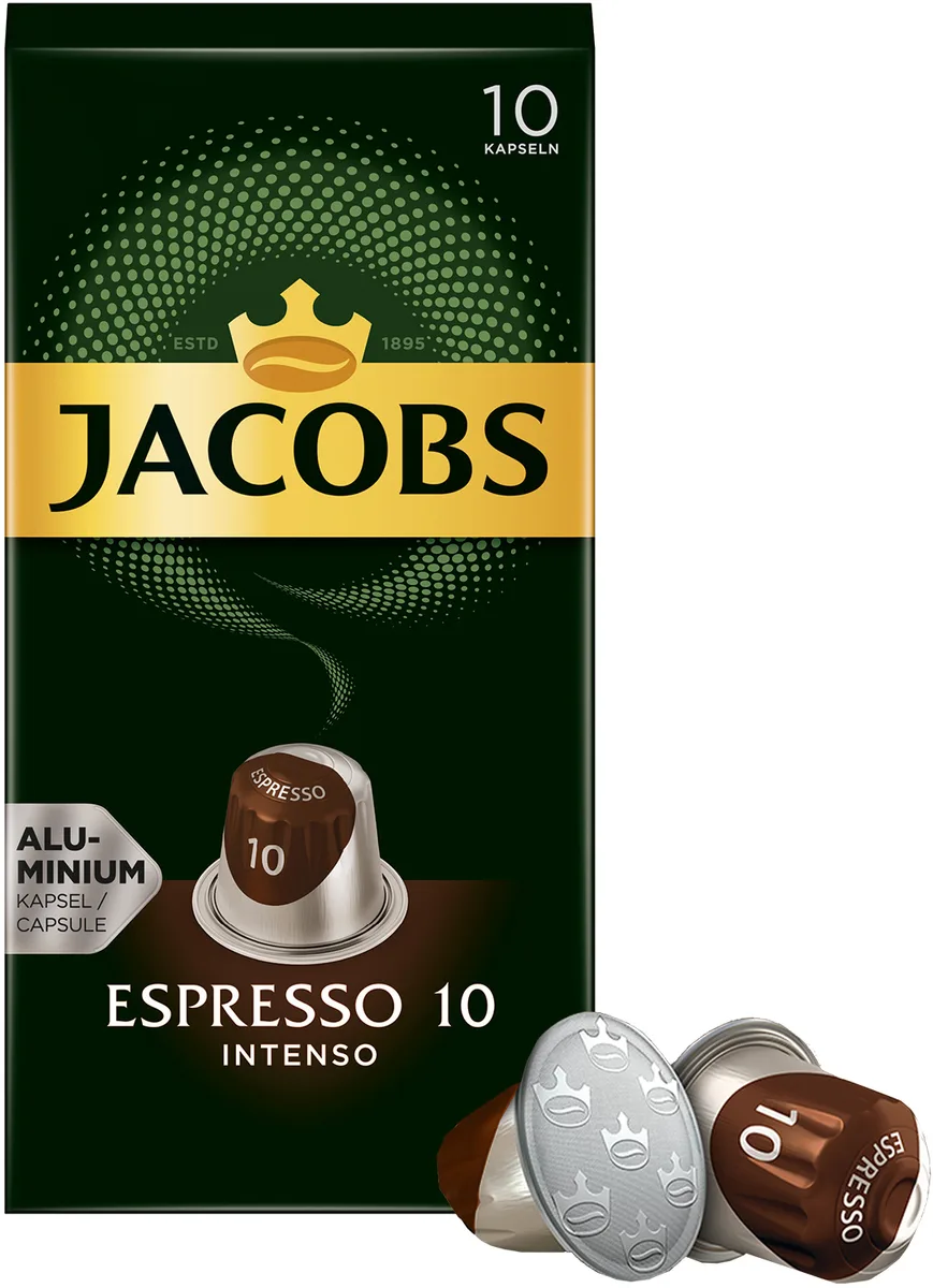 Кава Jacobs капсули, Espresso Intenso, суміш арабіка та робуста, 10 шт, для Nespresso.
