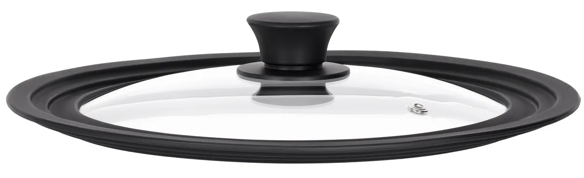 Універсальна кришка ARDESTO Black Mars, Smart, розмір 24х26х28 см, з термостійкого скла та силікону.