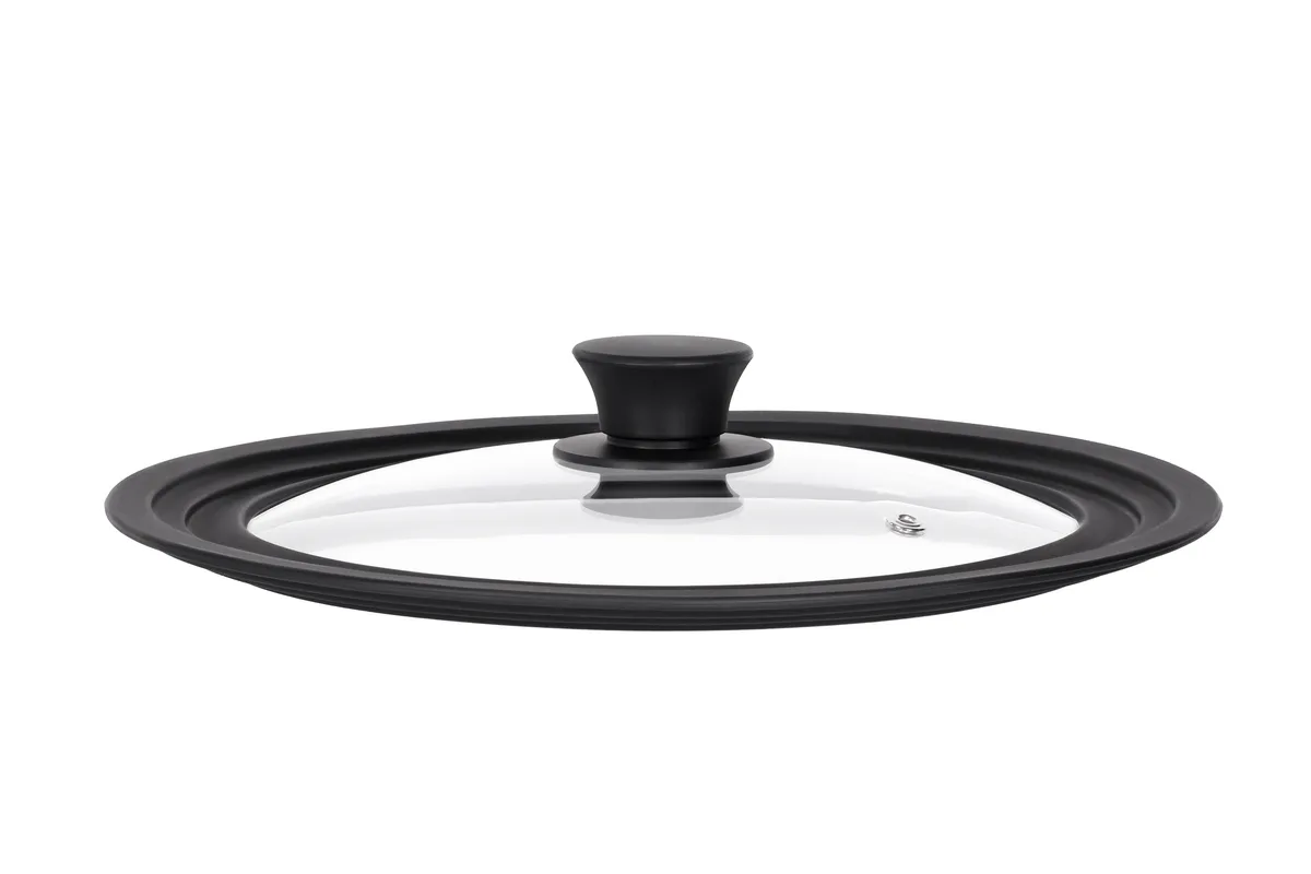Универсальная крышка ARDESTO Black Mars, Smart, размер 24х26х28 см, из термостойкого стекла и силикона